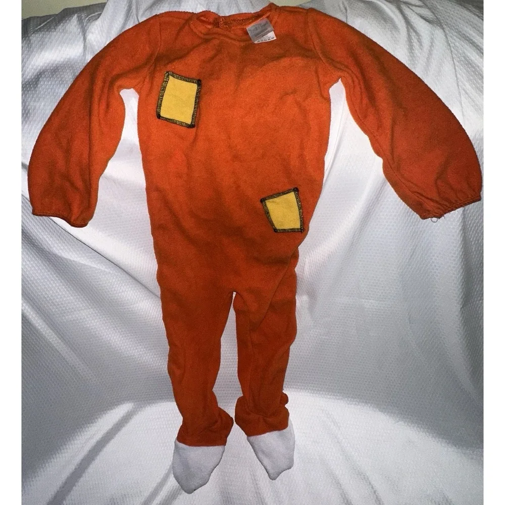 Trick 'r Treat Sam Costume Fleece Jumpsuit w/Scarecrow Hood 2T Spirit Halloween